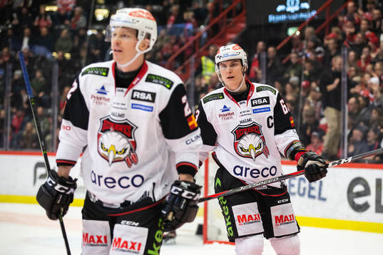 Malmö Redhawks Lars Bryggman och Fredrik Händemark deppar