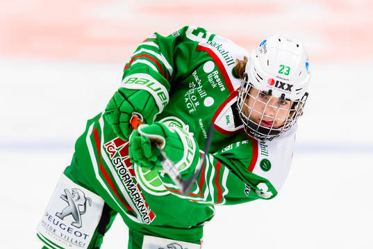 Rögles Calle Spaberg Olsen innan ishockeymatchen i SHL