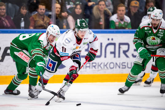 Rögles Dominik Bokk och Frölundas Samuel Fagemo