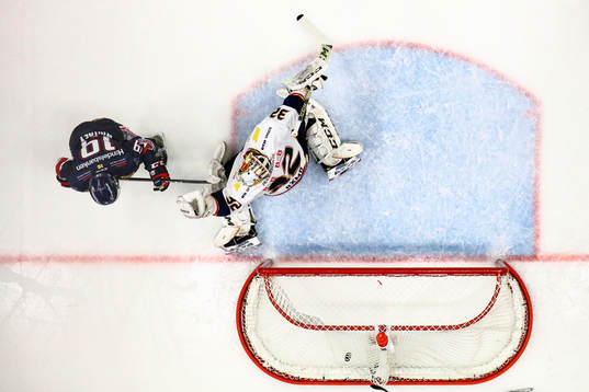 Mål 1-1 av Linköpings Joe Whitney förbi Djurgårdens