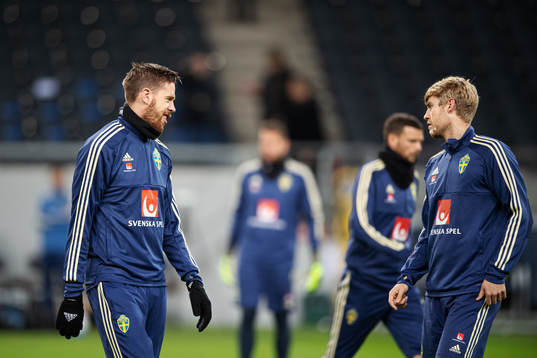 Pontus Jansson and Filip Helander of the Swedish national