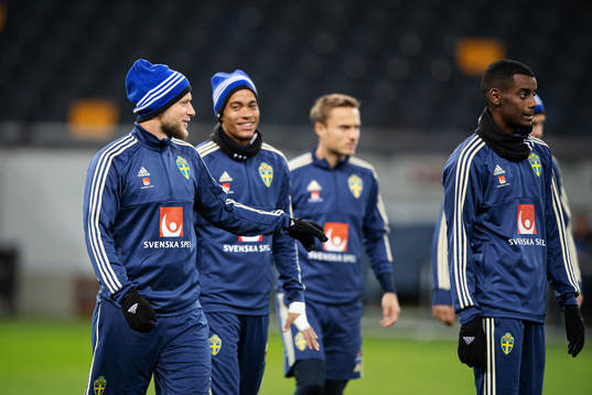 John Guidetti, Robin Quaison and Alexander Isak of the