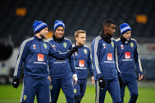 John Guidetti, Robin Quaison and Alexander Isak of the