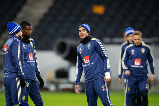 John Guidetti, Alexander Isak and Robin Quaison of the