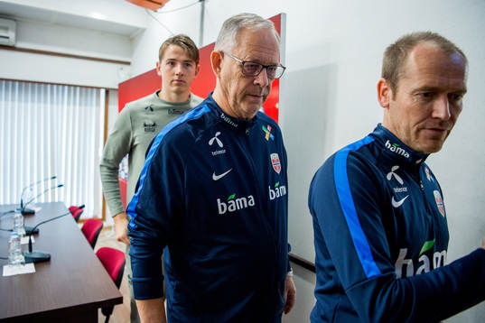 Lars Lagerbäck, head coach of Norway, and Svein Graff,