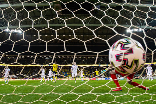 Mattias Svanberg of Sweden scores 2-0
