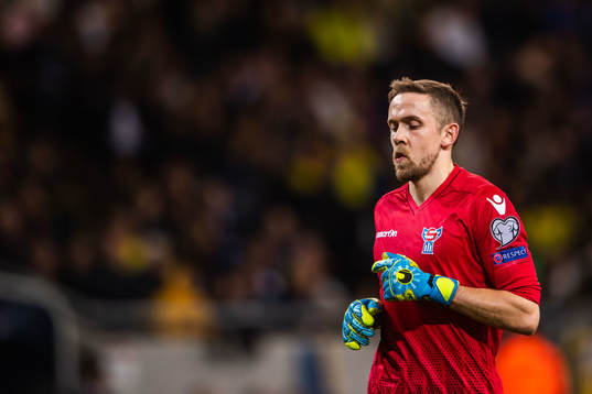 Goalkeeper Gunnar Nielsen of Faroe Islands
