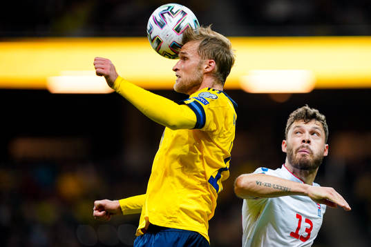 Sebastian Andersson of Sweden and Rogvi Baldvinsson of
