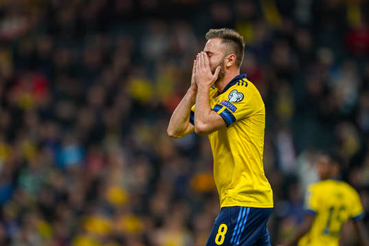 Muamer Tankovic of Sweden looks dejected