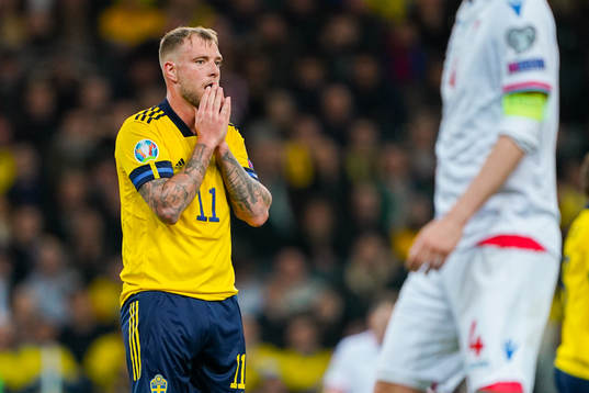 John Guidetti of Sweden looks dejected