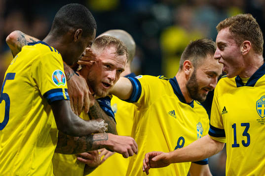 Alexander Isak, John Guidetti, Muamer Tankovic and Dejan