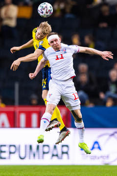Klaemint Olsen of Faroe Islands and Filip Helander of