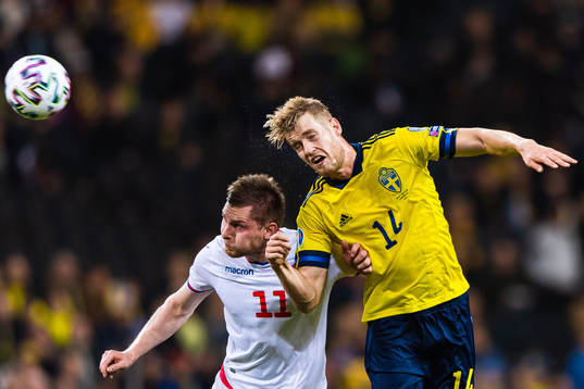 Klaemint Olsen of Faroe Islands and Filip Helander of