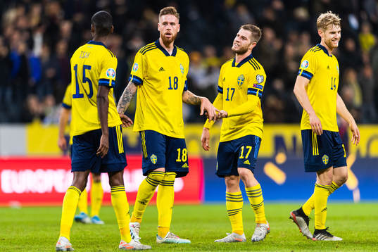 Alexander Isak, Pontus Jansson, Riccardo Gagliolo and Filip