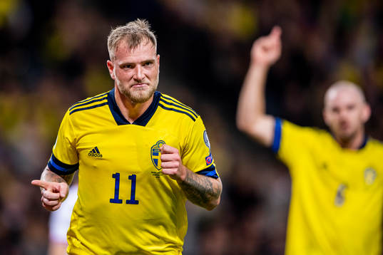 John Guidetti of Sweden celebrates