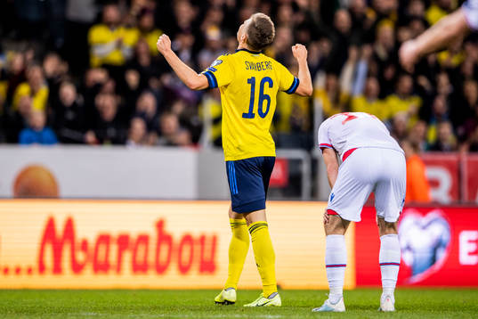 Mattias Svanberg of Sweden celebrates