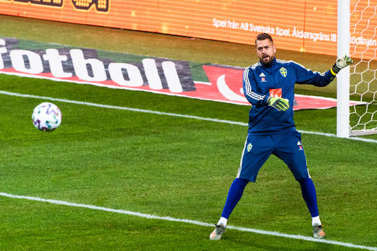 Goalkeeper Kristoffer Nordfeldt of Sweden