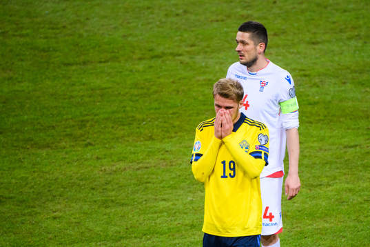 Sebastian Andersson of Sweden looks dejected