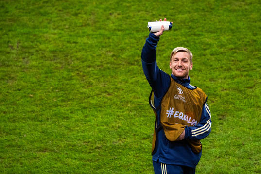 Emil Forsberg of Sweden celebrates