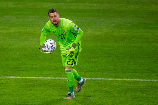 Goalkeeper Kristoffer Nordfeldt of Sweden
