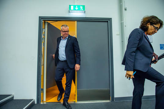 Janne Andersson, head coach of Sweden at the press