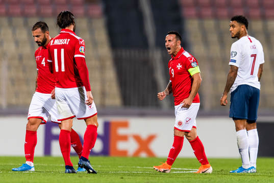 Michael Mifsud of Malta celebrates