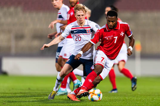 Mats Møller Dæhli of Norway and Joseph Mbong of Malta