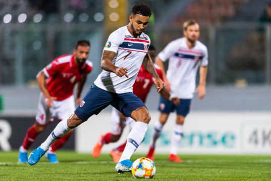 Joshua King of Norway misses a penalty kick