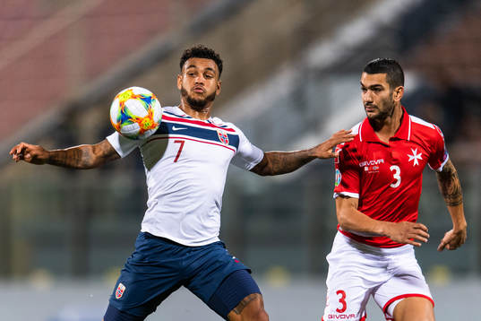 Joshua King of Norway and Ferdinando Apap of Malta