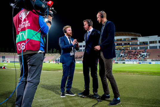 Marius Skjelbæk, Jesper Mathisen and Brede Hangeland of TV