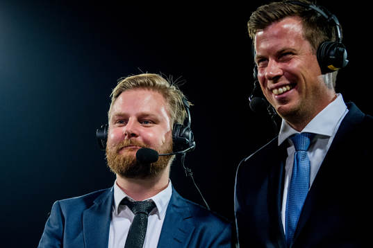 Marius Skjelbæk and Jesper Mathisen of TV 2