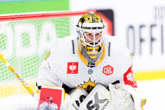 Goalkeeper Gustaf Lindvall of Skellefteå