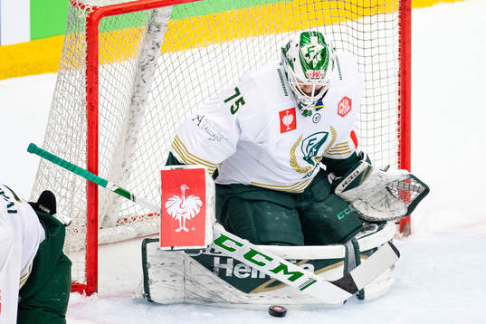 Goalkeeper Arvid Holm of Färjestad