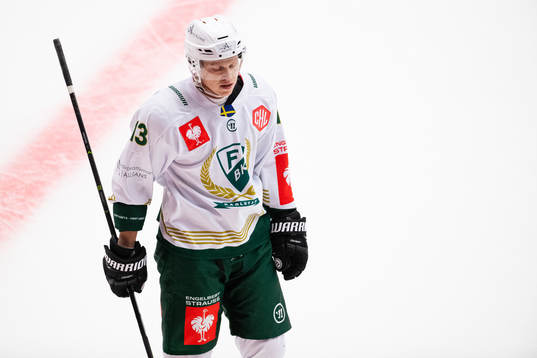 Daniel Viksten of Färjestad looks dejected
