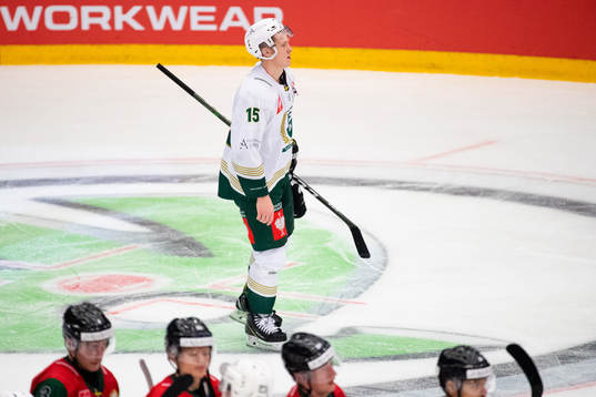 Gustav Rydahl of Färjestad looks dejected