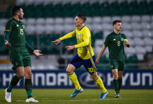 19 November 2019; Viktor Gyokeres of Sweden celebrates