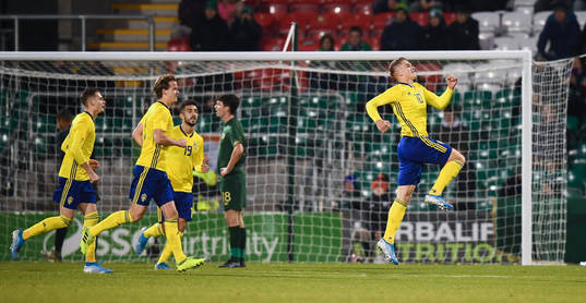 19 November 2019; Viktor Gyokeres of Sweden celebrates