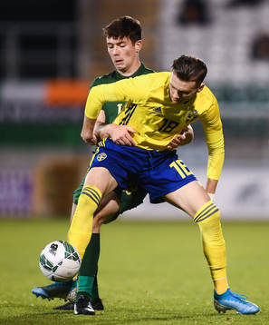 19 November 2019; Jake Larsson of Sweden and Thomas