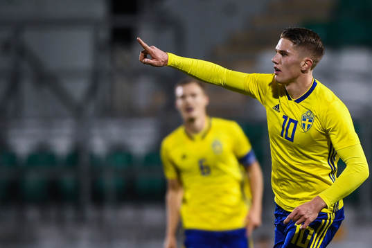 19 November 2019; Viktor Gyokeres of Sweden celebrates