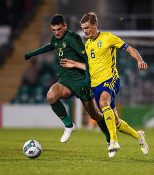 19 November 2019; Svante Ingelsson of Sweden is tackled by