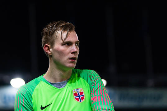 Goalkeeper Kristoffer Klaesson of Norway looks dejected