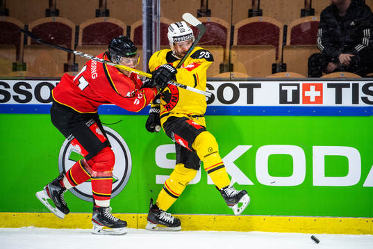 Daniel Widing of Luleå and Andrew Ebbett of SC Bern