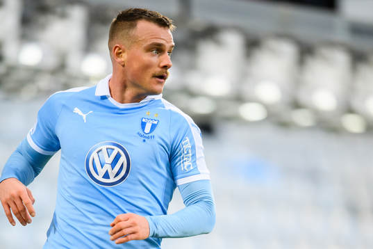 Malmö FFs Eric Larsson med mustasch