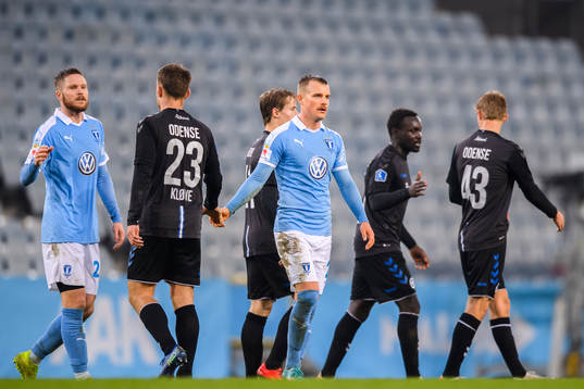 Malmö FFs Lasse Nielsen och Eric Larsson deppar