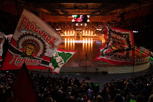 Frölundas intro innan ishockeymatchen i SHL mellan