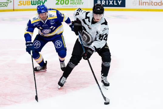 Leksands Jonas Ahnelöv och Frölundas Jacob Peterson
