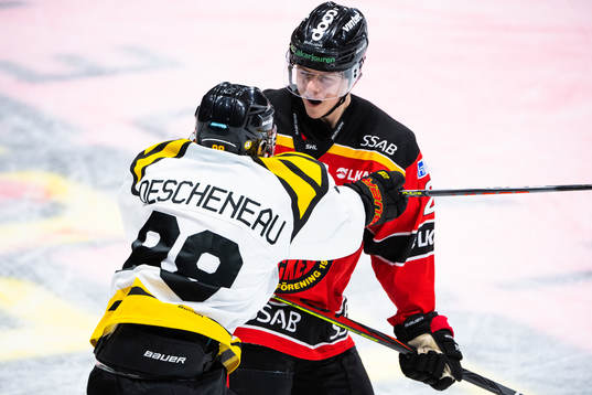 Brynäs Jaedon Descheneau  och Luleås Jesper Sellgren