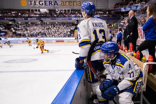 Leksands Spencer Abbott deppar i båset