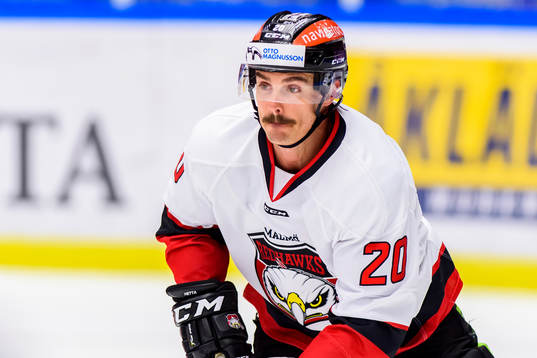 Malmö Redhawks Henrik Hetta innan ishockeymatchen i SHL