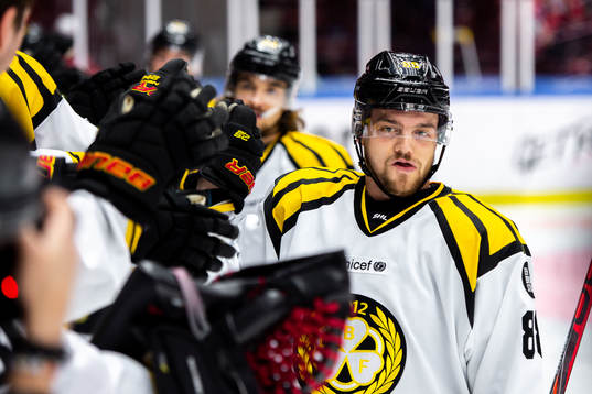Brynäs Jaedon Descheneau jublar